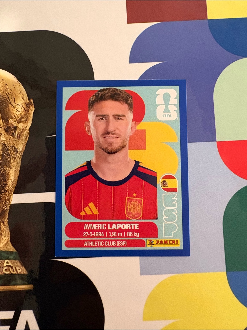 Panini FIFA World Cup 2026 Aymeric Laporte Spain Sticker ESP 4 Blue Parallel